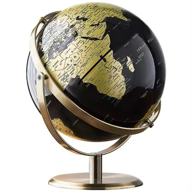 Modern Black & Gold Globe Sculpture – Luxury Home & Office Decor.